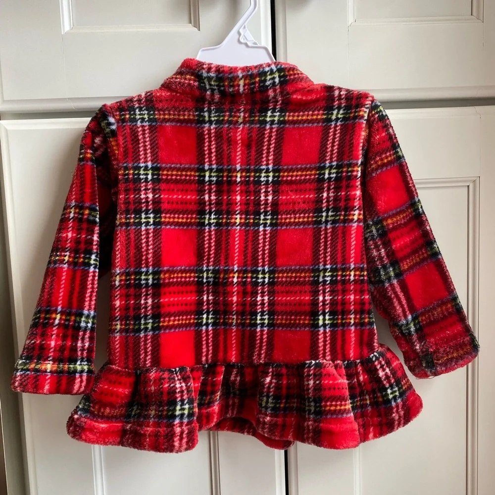 Florence Eiseman toddler girl plaid holiday tunic / sweater / quarter-zip - Picture 5 of 7